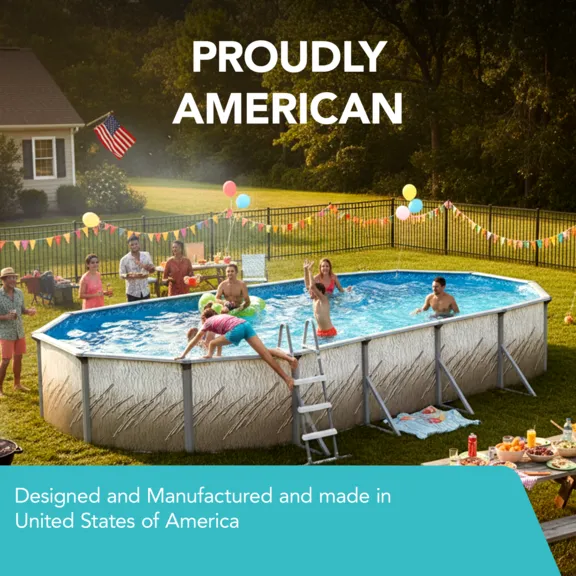 Puri Tech 12ft. x 24ft. x 52" Lakeview Above Ground Swimming Pool Kit