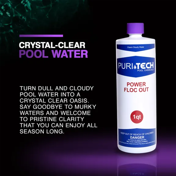 Puri Tech Pool Chemicals Drop Down Flocculant, 1 Quart