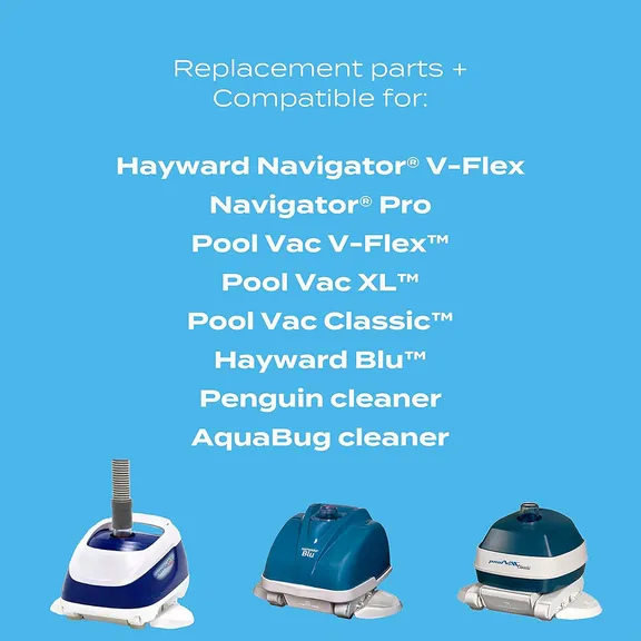 Blue Mano Vinyl Shoes Replacement for Hayward Pool Cleaners, Set of 4