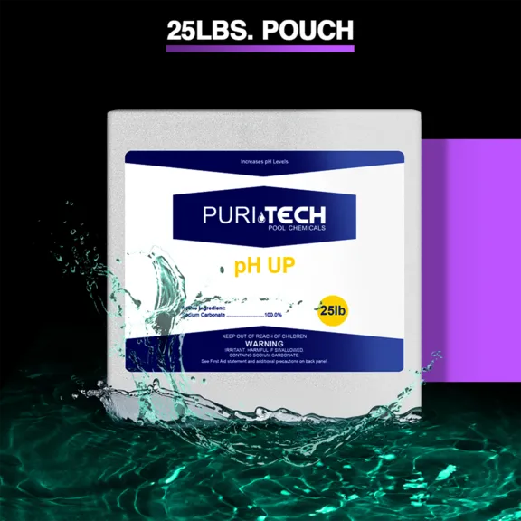 Puri Tech Chemicals pH Up Increaser for Pools & Spa, 25lb.
