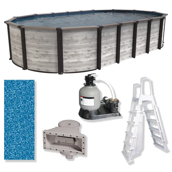 Puri Tech 18ft. x 33ft x 52" Sunset Bay Above Ground Swimming Pool Kit