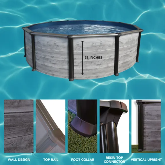 Puri Tech 24ft x 52" Sunset Bay Above Ground Swimming Pool Kit