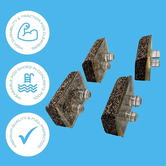 Blue Mano Vinyl Shoes Replacement for Hayward Pool Cleaners, Set of 4