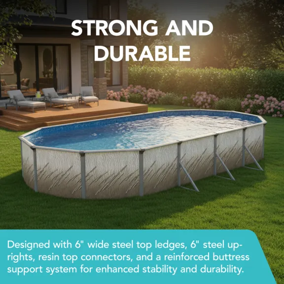 Puri Tech 15ft. x 30ft. x 52" Lakeview Above Ground Swimming Pool Kit