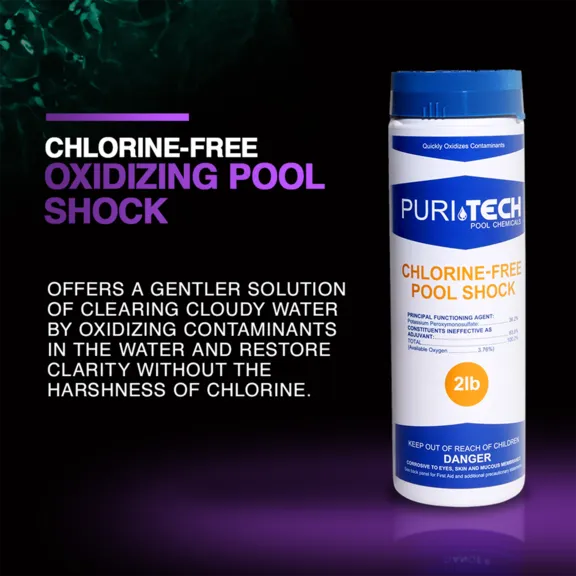 Puri Tech Pool Chemicals Chlorine-Free Pool Shock, 2lb.
