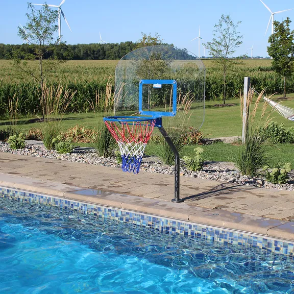 Global Pool Products Basketball Hoop Set for Inground Swimming Pools