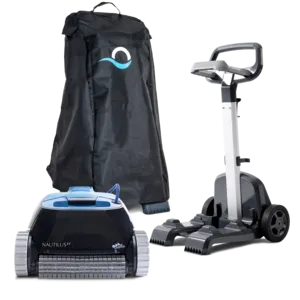 Maytronics Dolphin Nautilus CC Inground Robotic Pool Cleaner with Caddy and Cover
