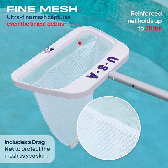 Skimmie&reg; USA White Pool Skimmer Deep Bag Net