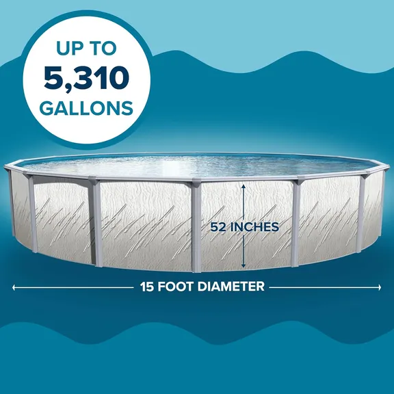 Puri Tech Parisian Dune 15ft x 52" Round Above Ground Pool Package