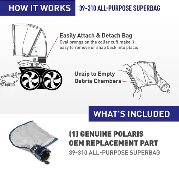 Polaris 3900 Sport Double Super Bag 5-Liter with Zipper