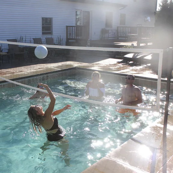 Global Pool Products Stainless Steel Inground Pool Volleyball Set, 20ft.