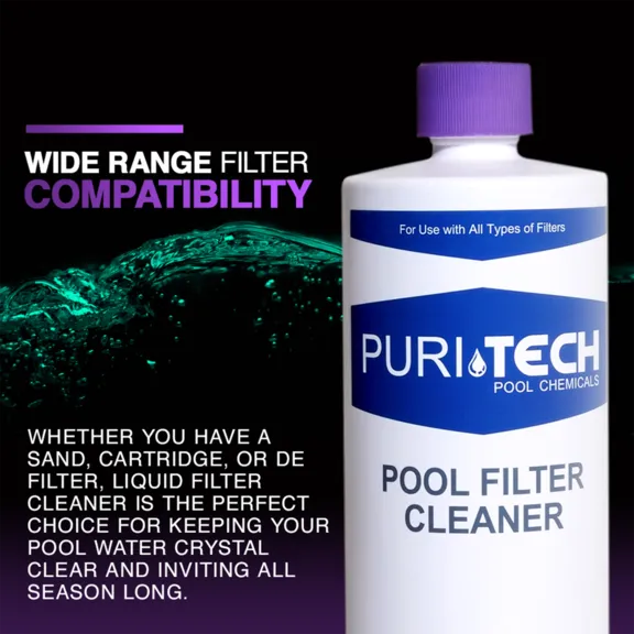 Puri Tech Pool Chemicals Liquid Filter Cleaner, 1 Quart