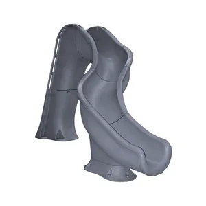 Global Pool Products RIP TIDE Inground Swimming Pool Water Slide Deck Mounted, Right Curve Turn Gray