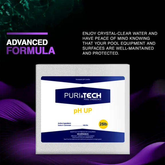 Puri Tech Chemicals pH Up Increaser for Pools & Spa, 25lb.