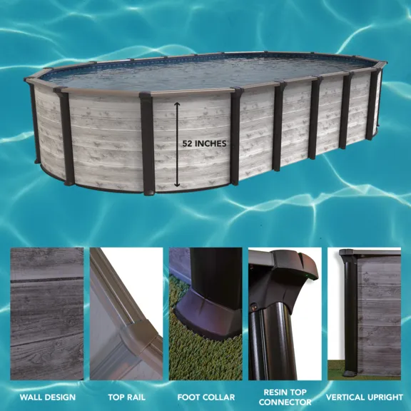 Puri Tech 12ft. x 24ft. x 52" Sunset Bay Above Ground Swimming Pool Kit