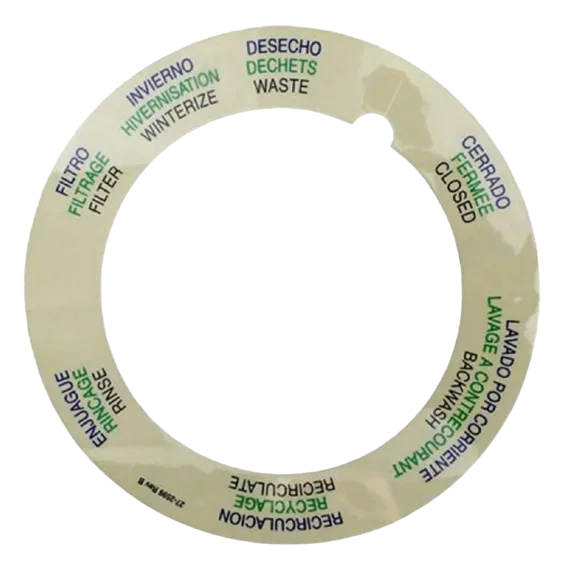 PentAir Pac Fab Top Mount Valve Label, Replacement Tagelus Pool and Spa Sand Filter