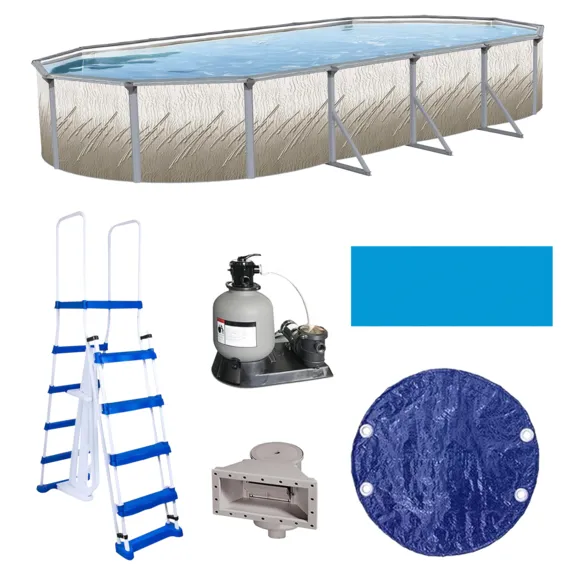 Puri Tech 12ft. x 24ft. x 52" Lakeview Above Ground Swimming Pool Kit