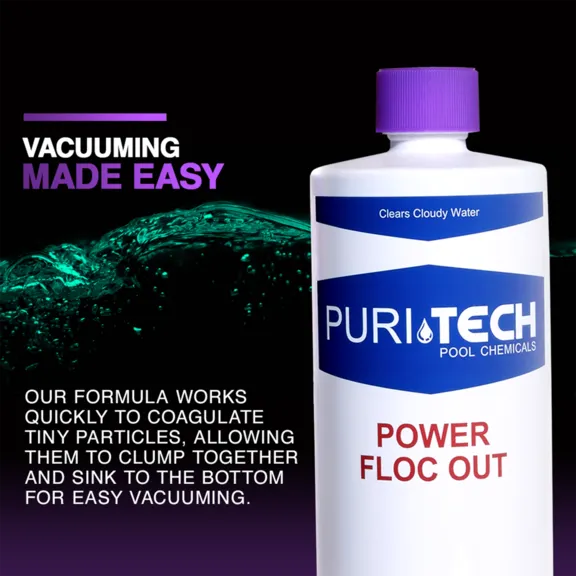Puri Tech Pool Chemicals Drop Down Flocculant, 32oz.