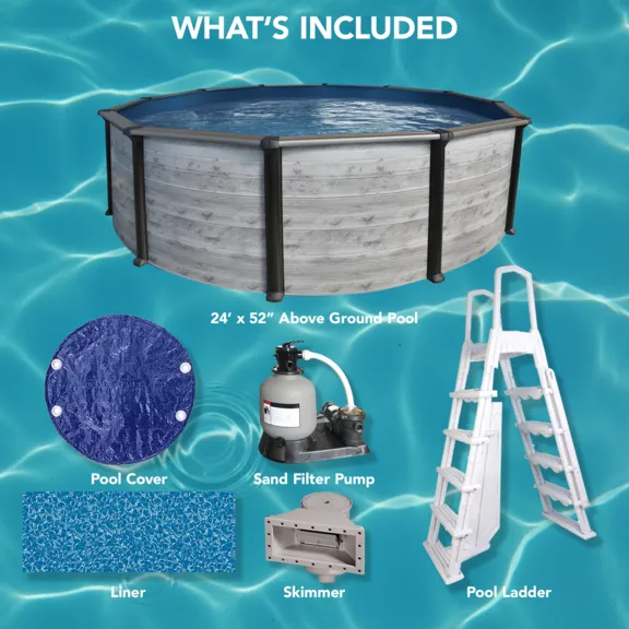 Puri Tech 24ft. x 52" Lakeview Above Ground Swimming Pool Kit
