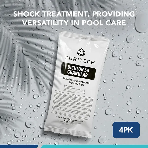 Puri Tech Sodium Dichlor Chlorine Shock Granules for Sanitizing, 4lb.