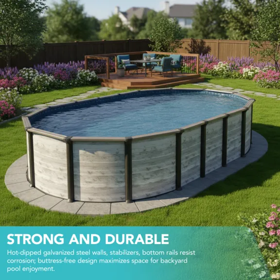 Puri Tech 12ft. x 24ft. x 52" Sunset Bay Above Ground Swimming Pool Kit