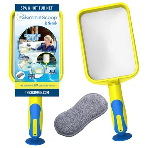 Skimmie&reg; Yellow Scoop & Scrub for Spa & Hot Tub