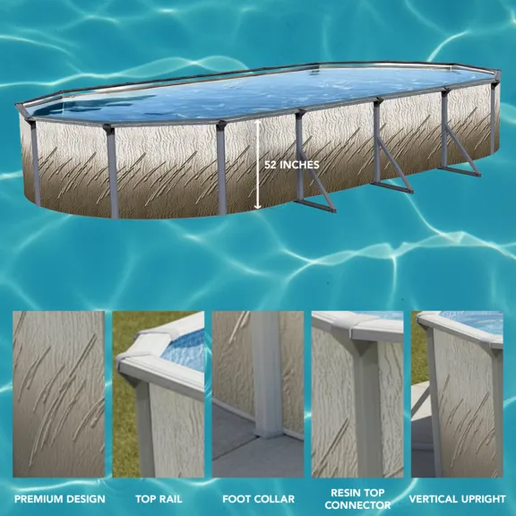 Puri Tech 12ft. x 24ft. x 52" Lakeview Above Ground Swimming Pool Kit