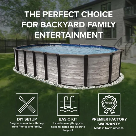Puri Tech 18ft. x 33ft. x 52" Oval Hollywood Above Ground Pool Package