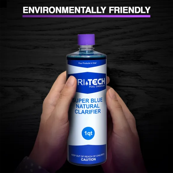 Puri Tech Super Blue Natural Clarifier Pool Chemicals, 32oz.