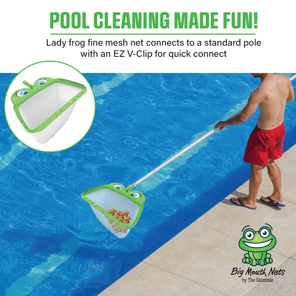 Skimmie&reg; Big Mouth Nets&reg; Mr Frog Large Leaf Rake Skimmer, 20"