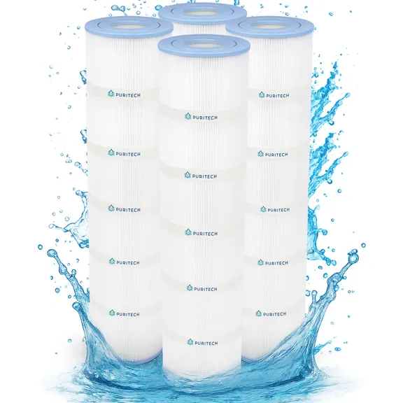 Puri Tech Pool Filter Cartridge Replacement 4-Pack, for Jandy CL580, PJAN145, C-7482, FC-0820, 46252 / 45119 / 303851, 324742