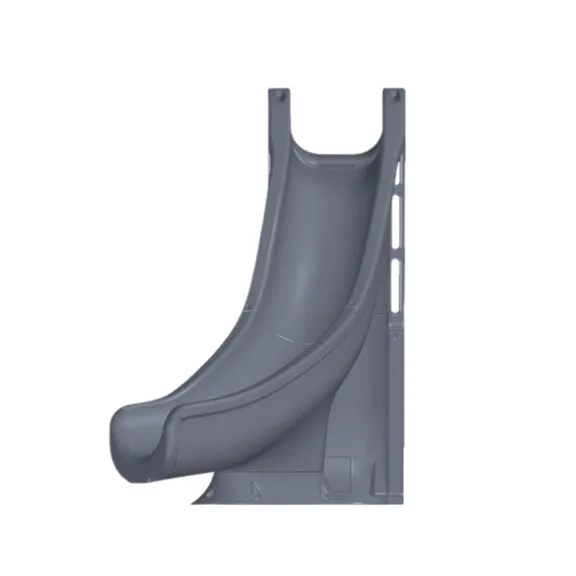 Global Pool Products Tidal Wave Deck Mounted Left Curve Water Slide for Inground Pools, Gray