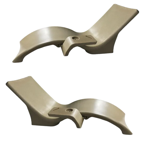 Global Pool Products Lounge Chairs with Connecting Table, Set of 2, Sand