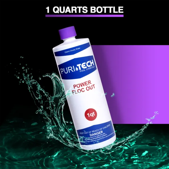 Puri Tech Pool Chemicals Drop Down Flocculant, 1 Quart