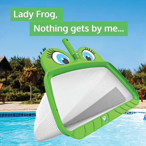 Skimmie&reg; Big Mouth Nets&reg; Mr Frog Large Leaf Rake Skimmer, 20"