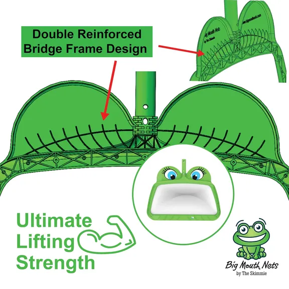 Skimmie&reg; Big Mouth Nets&reg; Mr Frog Large Leaf Rake Skimmer, 20"