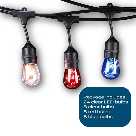 Blue Mano Outdoor 24 LED String Lights, 48ft. Cord