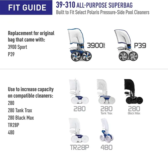 Polaris 3900 Sport Double Super Bag 5-Liter with Zipper