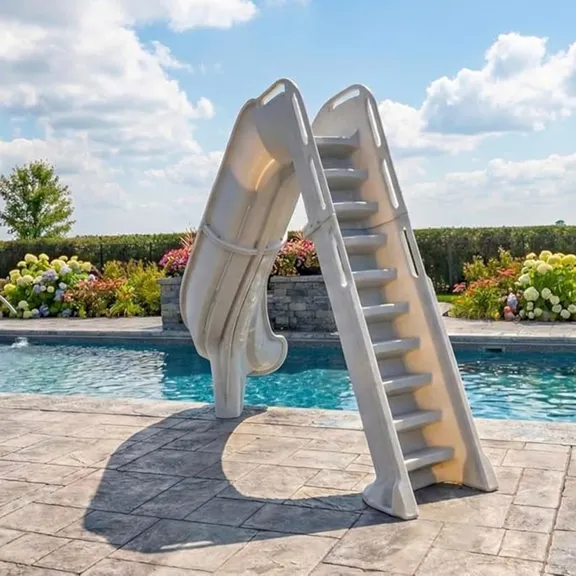 Global Pool Products Bad AXE X7 Slide, Right Curve, Silver Quartz