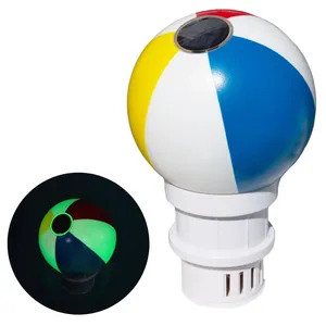 Blue Mano Solar Beach Ball Solar Light up Chlorine Dispenser, for 3" Chlorine Tablets