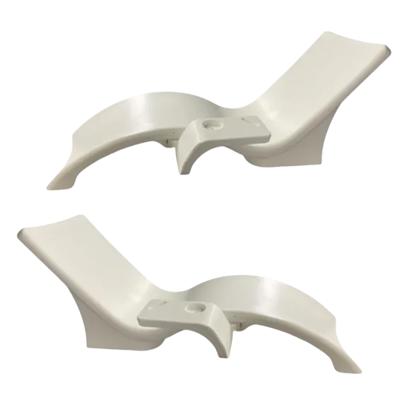Global Pool Products Lounge Chairs with Connecting Table, Set of 2, White