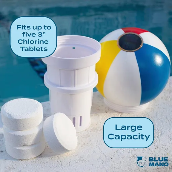 Large Capacity Solar Beach Ball Solar Light up Chlorine Dispenser for 3 inch Chlorine Tablets