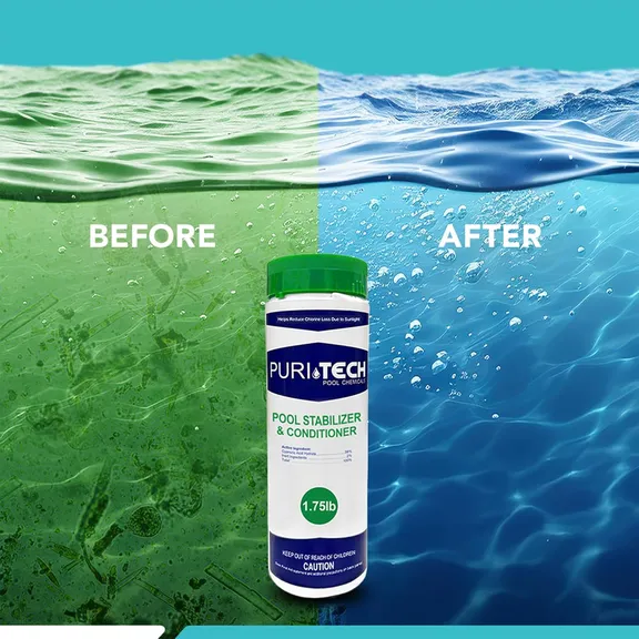 Puri Tech Pool Stabilizer and Conditioner Chlorine Powder, 1.75lb.