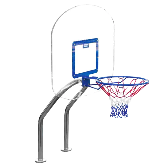 Global Pool Products X2 Mounted Basketball Game and Volleyball Pool Game Set with 16" Net and Ball