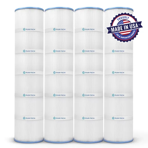 Puri Tech Pool Filter Cartridge 131 Sq Ft Replacement for Hayward C5025 CX1280XRE, PA131, C-7494, FC-1227, 303778, 306106, 4-Pack