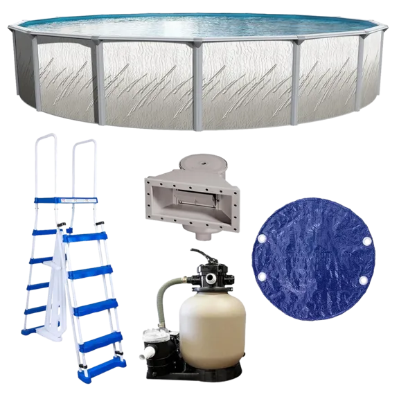 Puri Tech Parisian Dune 21ft x 52" Round Above Ground Pool Package