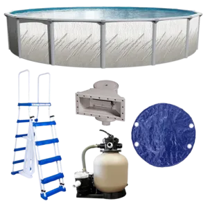 Puri Tech Parisian Dune 21ft x 52" Round Above Ground Pool Package