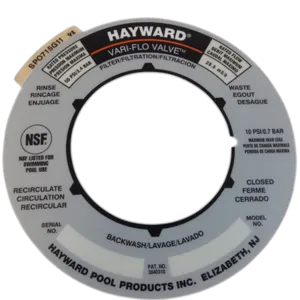 Hayward Valve Label Plates