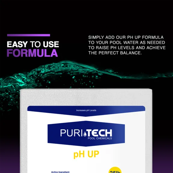 Puri Tech Chemicals pH Up Increaser for Pools & Spa, 25lb.