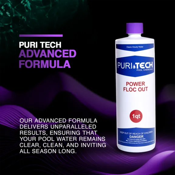 Puri Tech Pool Chemicals Drop Down Flocculant, 1 Quart